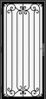Traditional style wrought iron security door with heavy-duty steel screen.