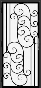 Wrought iron metal security screen contemporary door created by Superior Ornamental Supply - DFS_13.0_REG