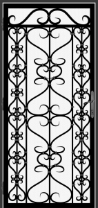 Custom Wrought Iron Security Door DFS-14. Forged to order by Superior Ornamental Supply. 