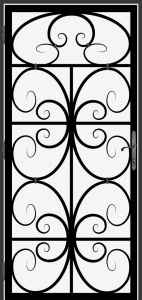 Custom Wrought Iron Security Door DF-16.  Quality built by Superior Ornamental Supply. 