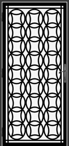 Wrought iron metal security screen mid century door created by Superior Ornamental Supply - DFS_21.0_REG