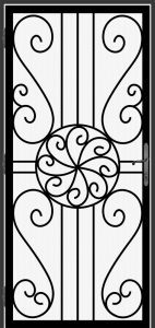 Custom Wrought Iron Security Door DFS-7 forged to order by Superior Ornamental Supply.