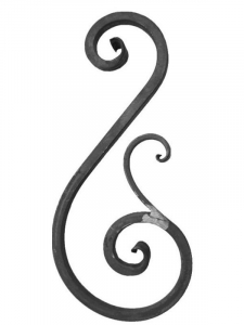 This 15" x 6 1/2" decorative steel scroll is made with 1/2" square bar. It has forged ends with a 1/4" x 1/2" scroll welded on. Add it to improve the look of your fence, gates, doors, windows, railings and more.