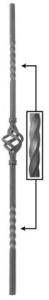 Twisted Pickets 65-506 - With an ornamental basket and twisted at the top and bottom.