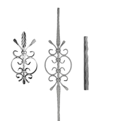 Hammered Pickets SUI64-G-2 - Hammered 4 corners and an ornamental design in the middle.