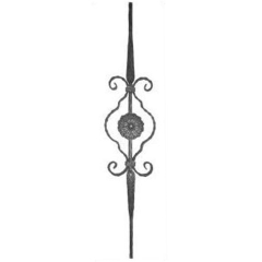 Hammered Pickets 65-740 - Hammered and with an ornament in the center.